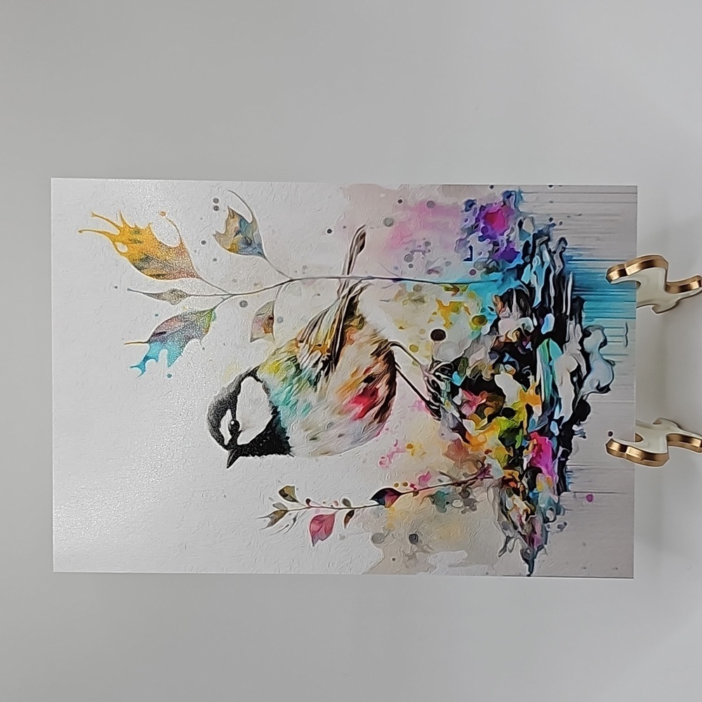 4x6 Chickadee Watercolor Illustration Art Oil Painting Print - Picture 3 of 9